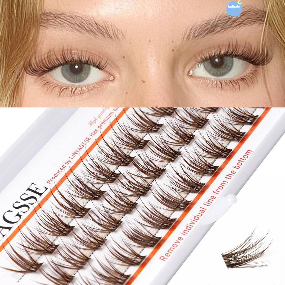 COOLSO Brown Anime Cụm Mi, C / D Curl Handmade Lông Mi Cá Nhân, Không Tàn Ác Chiều Dài 11 ~ 15mm Fai