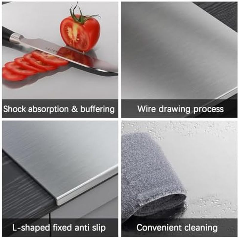 Thớt Inox 316 Cho Nhà Bếp Thớt Inox Có Môi Thép Nhà Bếp Thích Hợp Cho Thịt Rau Nướng Bánh Mì (40 x 3