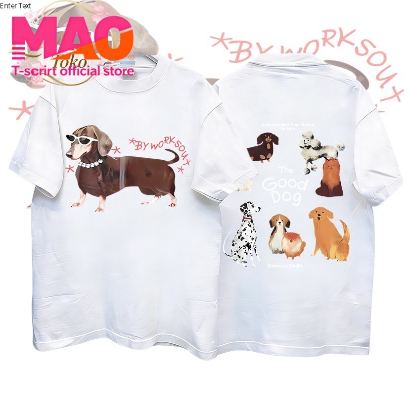 COD (Giao hàng tại Bangkok) MAO Shop ️ Love Leopard Doodle Betty Doll Áo thun ngắn tay cổ điển Xu hư