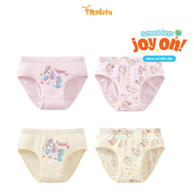 [Giao màu ngẫu nhiên] Combo 2 quần lót tam giác vải modal cao cấp bé gái Rabity 33038