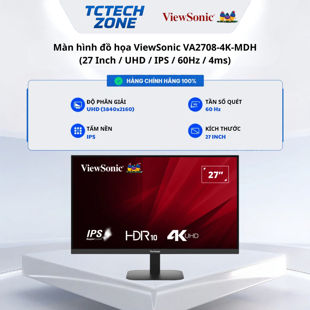 Màn hình đồ họa ViewSonic VA2708-4K-MHD IPS 4k Chính Hãng 100%