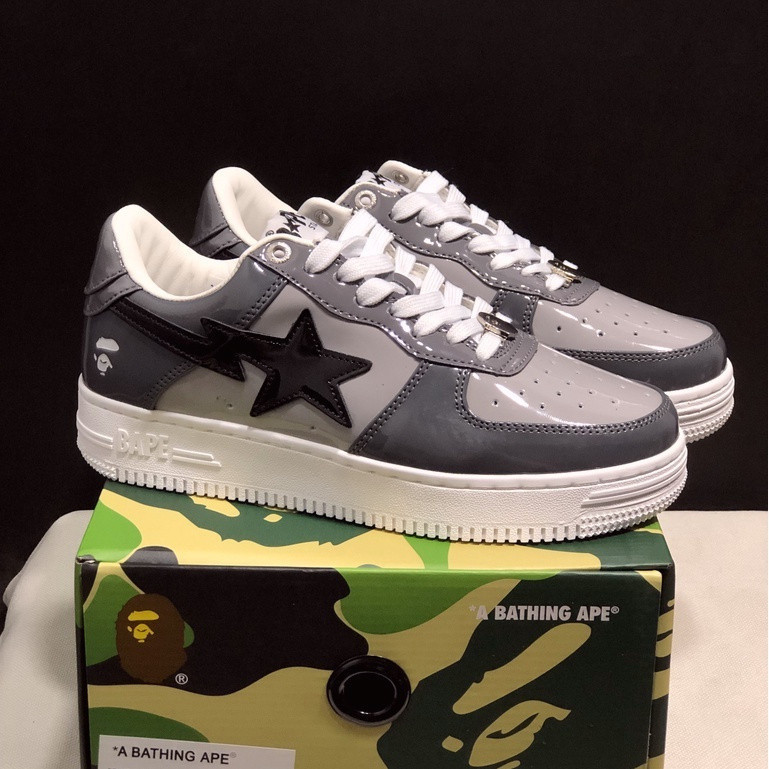Giày thể thao cao cấp thời trang thấp BAPE STA COMBO BLACK