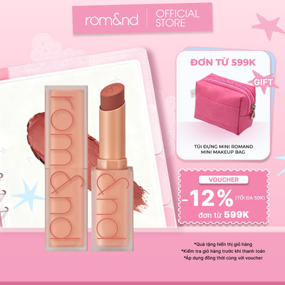 [Rom&nd] [Muteral Nude] Son thỏi lì, lên màu siêu xinh Hàn Quốc Romand Zero Matte Lipstick 3g