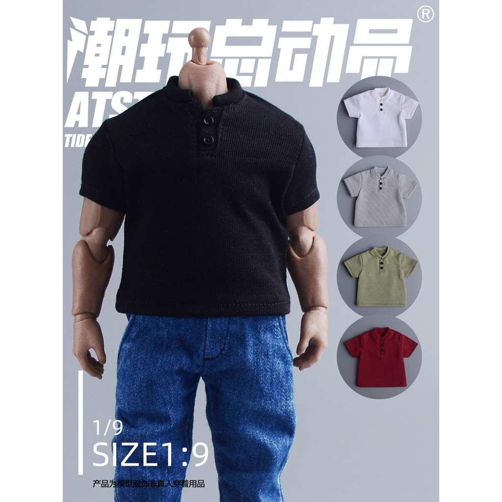 [ATStory] 1 / 9 Big 20cm Áo Sơ Mi POLO Thân Siêu Mạnh Áo Thun Tay Ngắn Vuông Đầu Lớn Cơ Thể Trung Ni