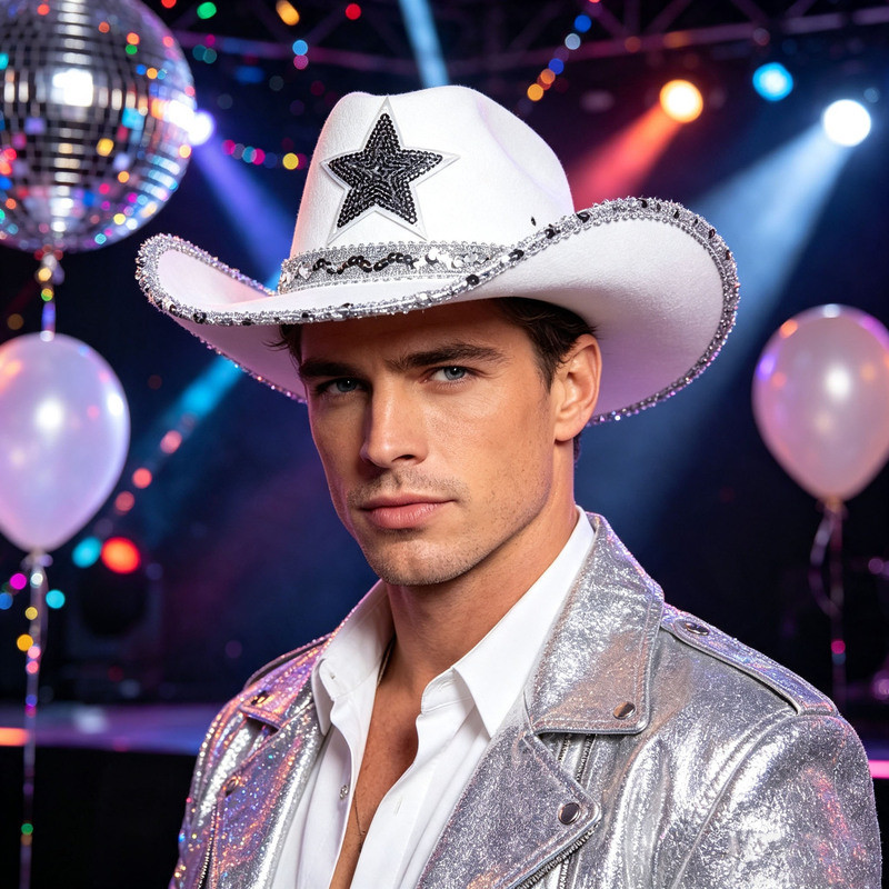 Hàng sẵn có Mũ cao bồi viền bạc màu hồng Mũ cao bồi Dick Cowboy Curled Pink Hat Dick Cowboy Ball Hat