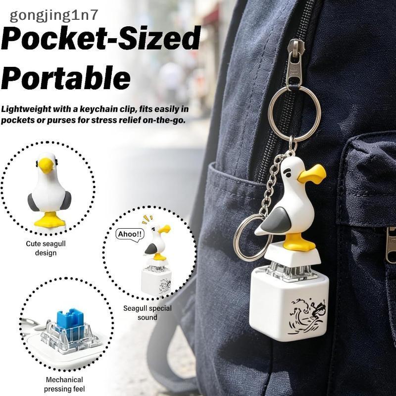[G1N7] Nút Móc Khóa Seagull Có Âm Thanh Sạc Bàn Phím Clicker Fidget Đồ Chơi