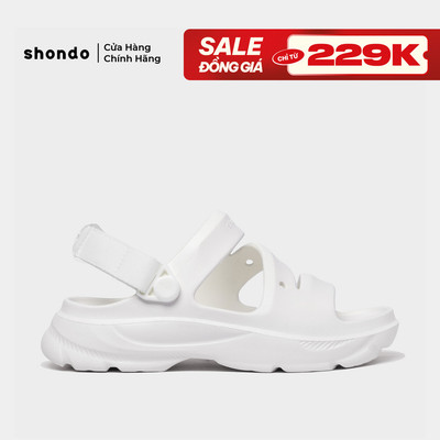 Giày Sandal Nam Nữ Shondo FX Nhựa Đúc Kháng Nước Hạn Chế Trơn Trượt Trắng F100000