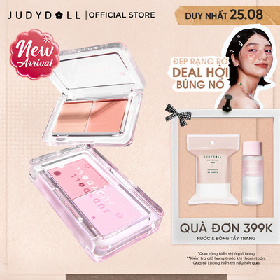 [MỚI] Phấn Má Hồng 02 Ô JUDYDOLL Dual Color Blush Mịn lì Chuẩn Màu Dễ Tán Bắt sáng lì 3,9g