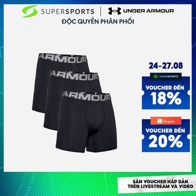 Đồ Lót Nam Under Armour Charged Cotton® 6" Boxerjock® - Đen - 1363617-001