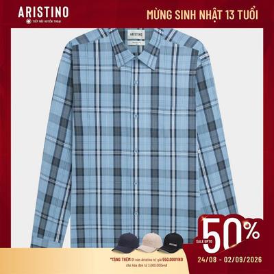 Áo Sơ Mi Dài Tay Kẻ Dệt Trống Đồng Nam Aristino ALS1920Z