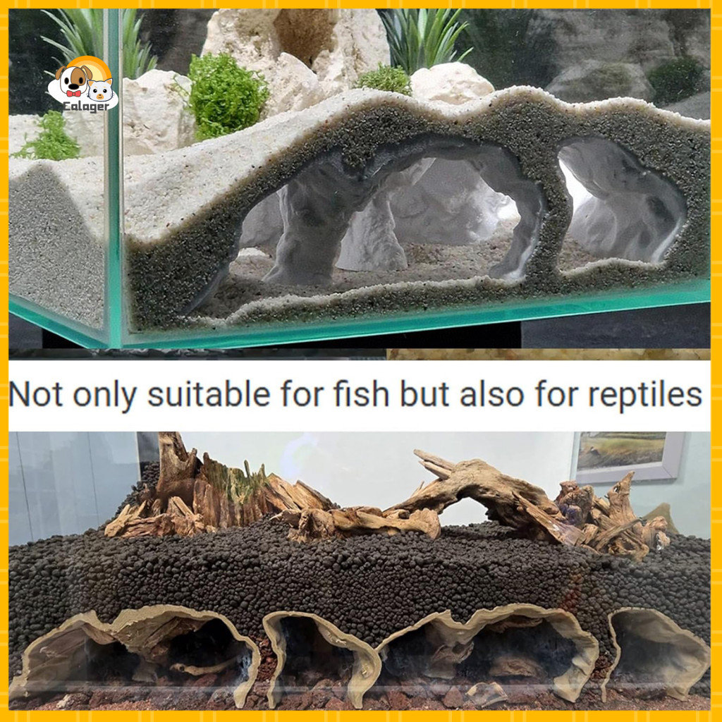 [Calager] dưới Sỏi Pleco Cave Góc nhìn Hang hồ cá 3d In hình Cá Nơi ẩn náu Bể cá Hang Pleco tự nhiên