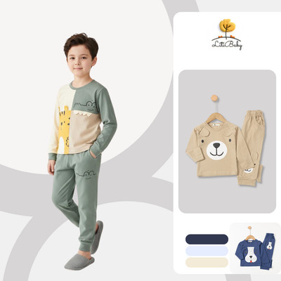 Bộ bé trai thun dài tay mẫu mới ra mềm mịn, co giãn LITIBABY 2-10 tuổi ĐB003