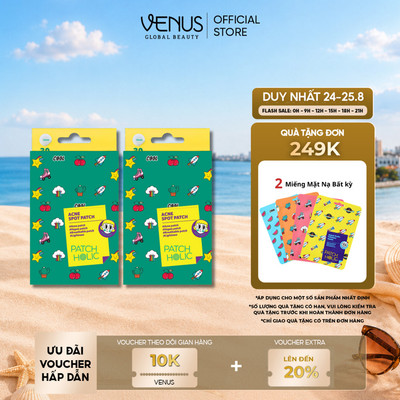 [DEAL MỞ BÁN] Miếng Dán Ngừa Mụn Patch Holic Chiết Xuất Tràm Trà Lành Tính - Dịu Da - Gom Còi Nhanh, Hộp 30 Miếng
