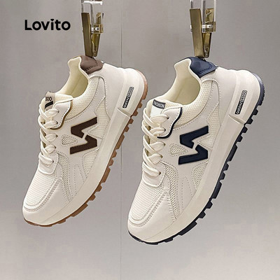 Lovito Giày Thể Thao Thường Ngày Phong Cách Hàn Quốc Giày Thể Thao Cổ Điển Và Đa Năng Phối Màu Xanh Dương Dành Cho Nữ LFA112069