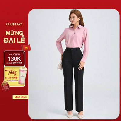 Quần Tây Nữ GUMAC Ống Suông Công Sở Thiết Kế Tối Giản Thanh Lịch Thời Trang LQG05071