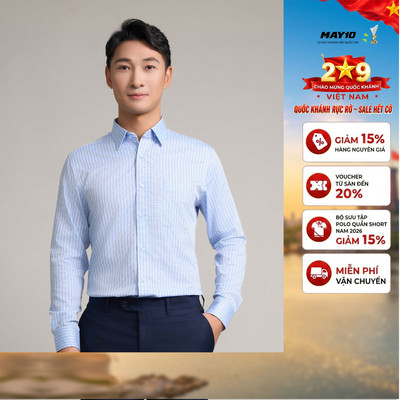 Áo sơ mi nam dài tay May10 form RegularFit mã 010124249ĐT AK505