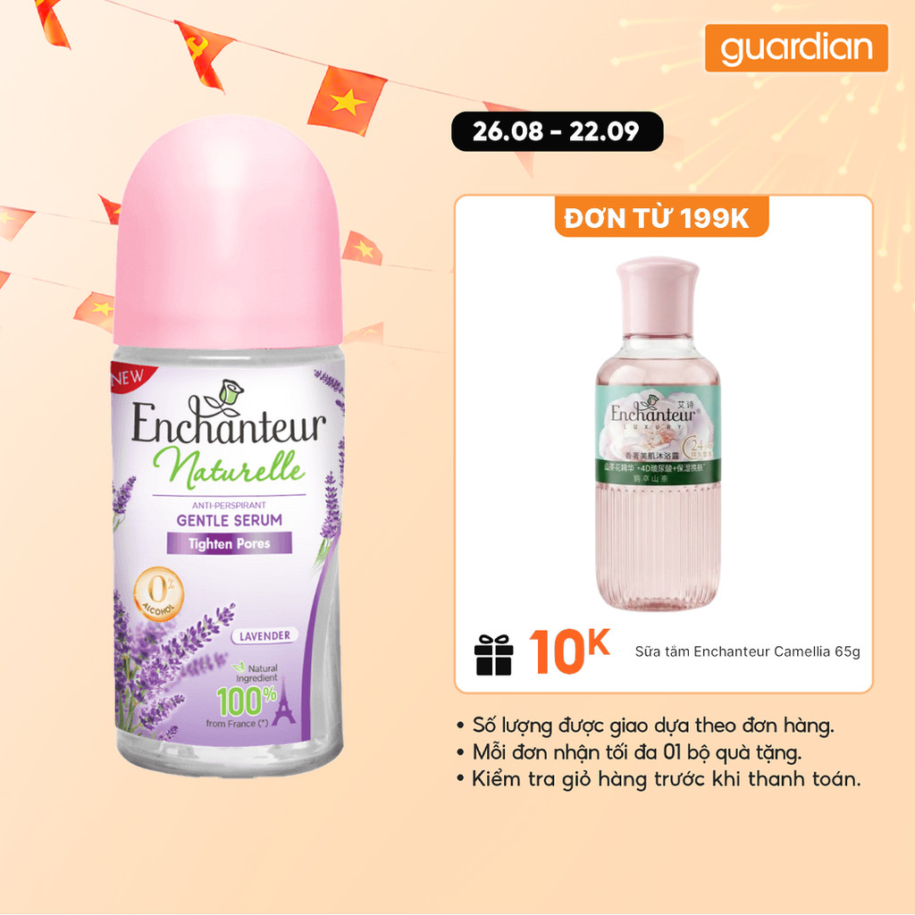 Serum Khử Mùi Thiên Nhiên Dịu Nhẹ Se Khít Lỗ Chân Lông Enchanteur Tighten Pores Hương Lavender 50Ml 