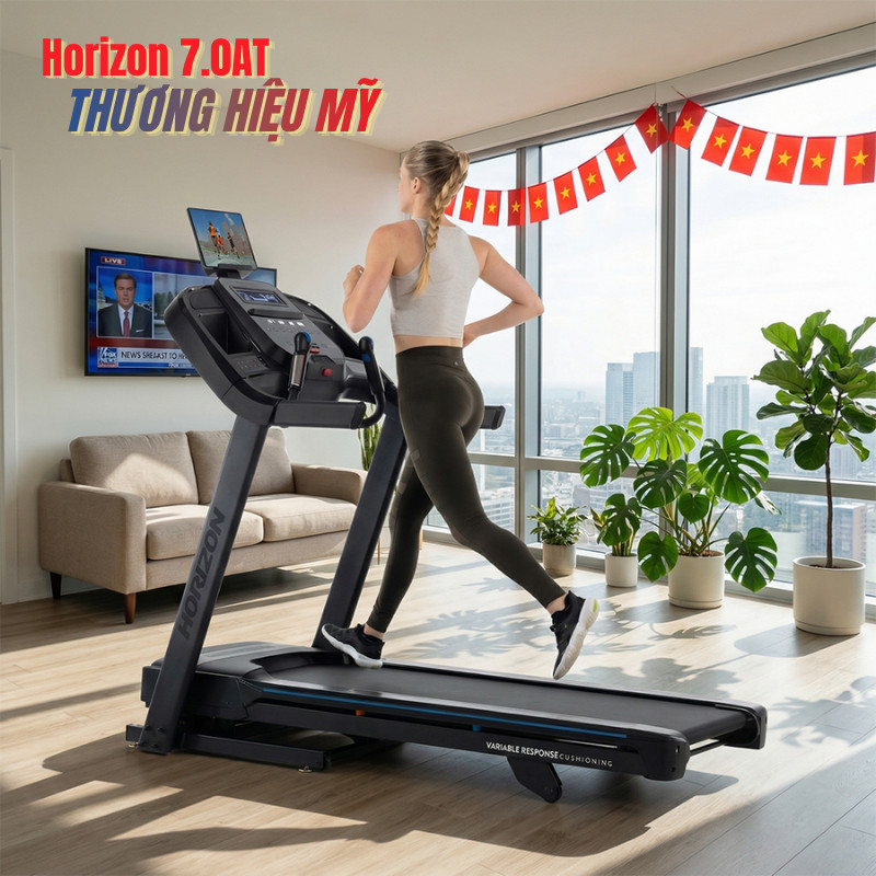Horizon 7.0AT Máy Chạy Bộ Điện Mỹ Động cơ 3.0 CHP kết nối đa ứng dụng thông minh