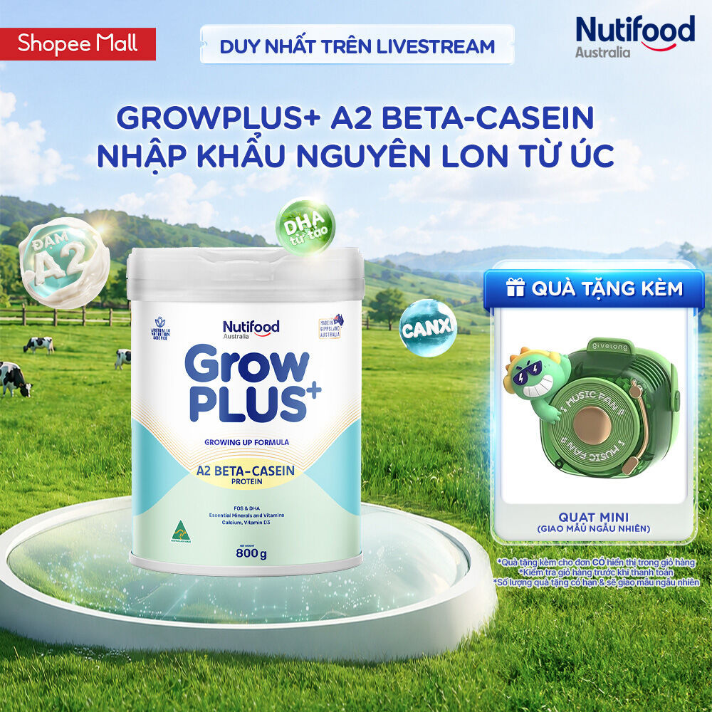[OPEN] Sữa bột Nutifood Australia GrowPLUS+ Đạm A2 2+ 800g