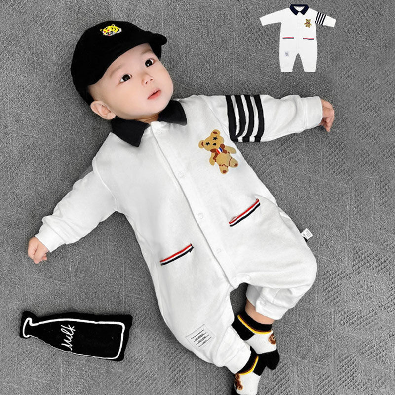 Quần Áo Cho Bé Mùa Thu Dài Tay Cho Bé Jumpsuit Quần Áo Bé Trai Mùa Xuân 0-3 Tháng 5-6-8-7-1 Tuổi Nửa