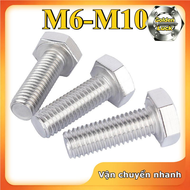 Bu lông lục giác ngoài ren mịn INOX 304 M6*0.75*10 M6*0.75*12 M6*0.75*16 M6*0.75*20 M6*0.75*25 M6*0.