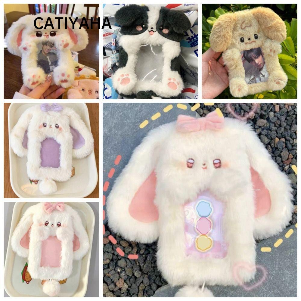 CATIYAHA Photocard, Sang Trọng Tai Thỏ / Border Collie Photo Card Holder, Dễ Thương Đa Năng Thẻ Tay 