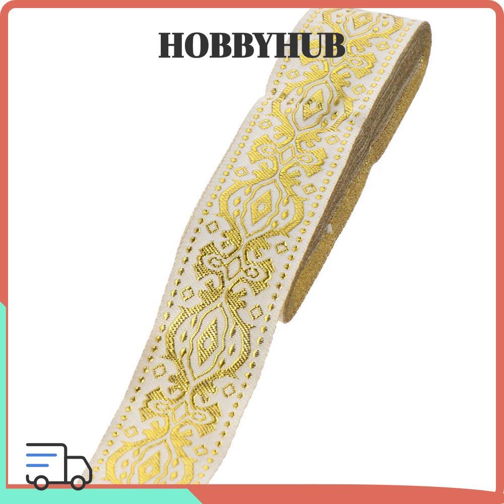 HOBBYHUB 7.6 Yards Ruy băng Boho Vàng trắng để trang trí rèm nhà