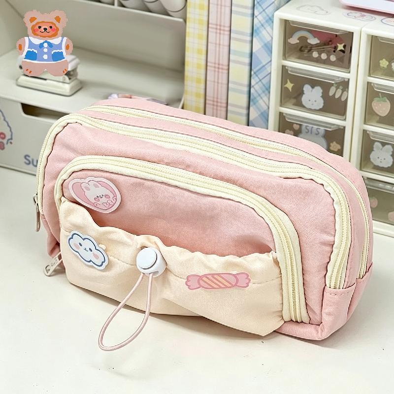 Hộp đựng bút chì thẩm mỹ dễ thương Hộp đựng bút chì Kawaii có chân Kawaii Hộp đựng bút chì lớn Đồ dù