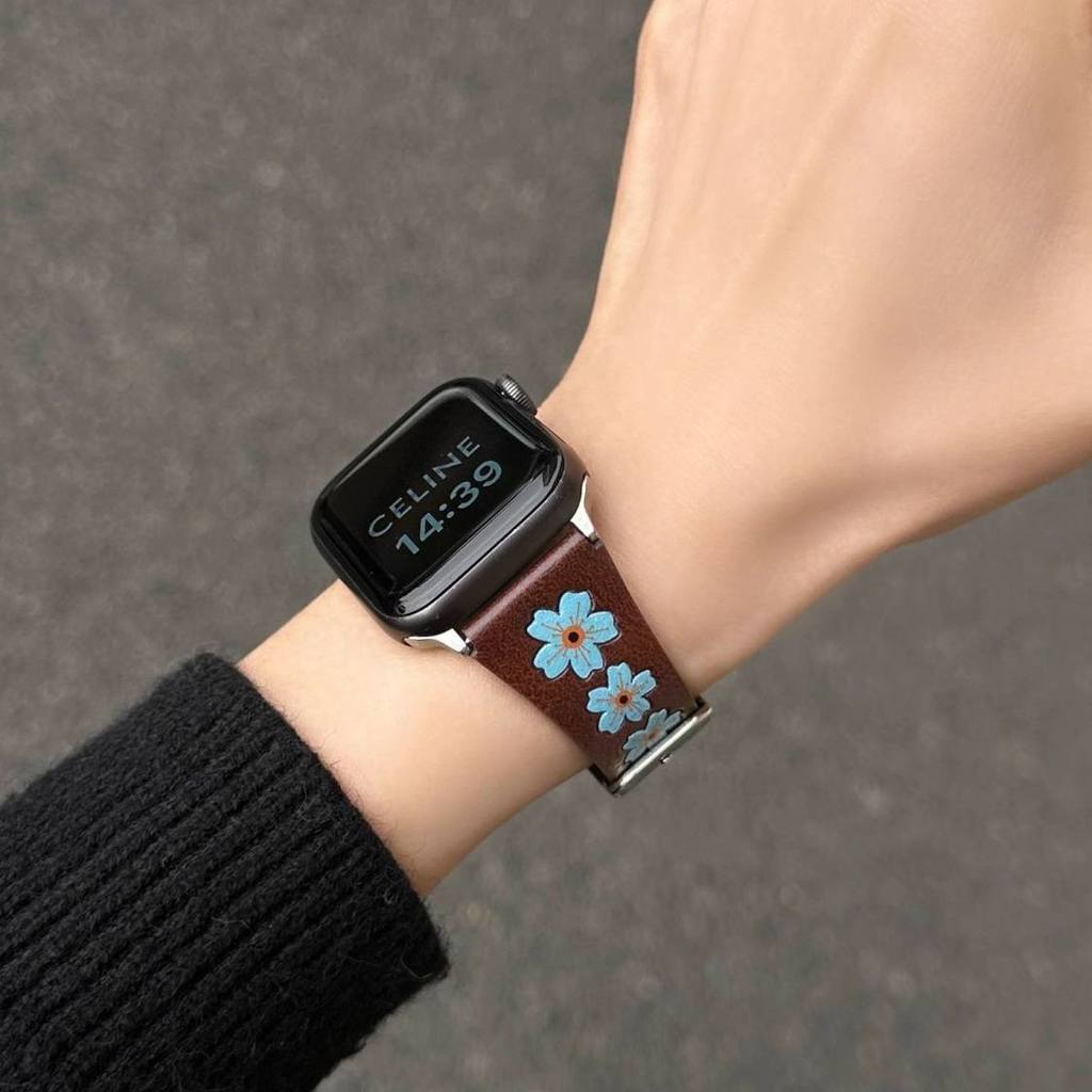 Thích hợp cho dây đeo đồng hồ Apple watch98SE Apple Watch Da thật iWatch Nữ cao cấp