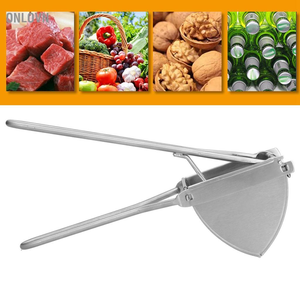 Onlovn Máy ép khoai tây bằng thép không gỉ Máy ép khoai tây bằng tay hạng nặng Máy nghiền bột có tay cầm dài để dễ dàng ép nhanh chóng Làm khoai tây nghiền mịn Rau quả Cà rốt Bí ngô Sử dụng trong nhà bếp