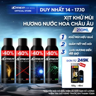 [Tặng thêm 40% dung tích] Xịt khử mùi XMen For Boss Intense/ Luxury/Legend/Motion 210ml - Hương Nước Hoa Châu Âu