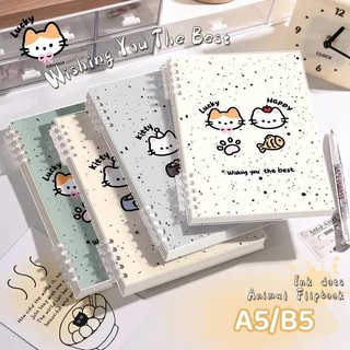  M.Y-Sổ còng A5 B5 thay được giấy kẻ ngang 120trang 80gsm Khuyết Còng Không Đau Tay Kitty Puppy sổ ghi chép 