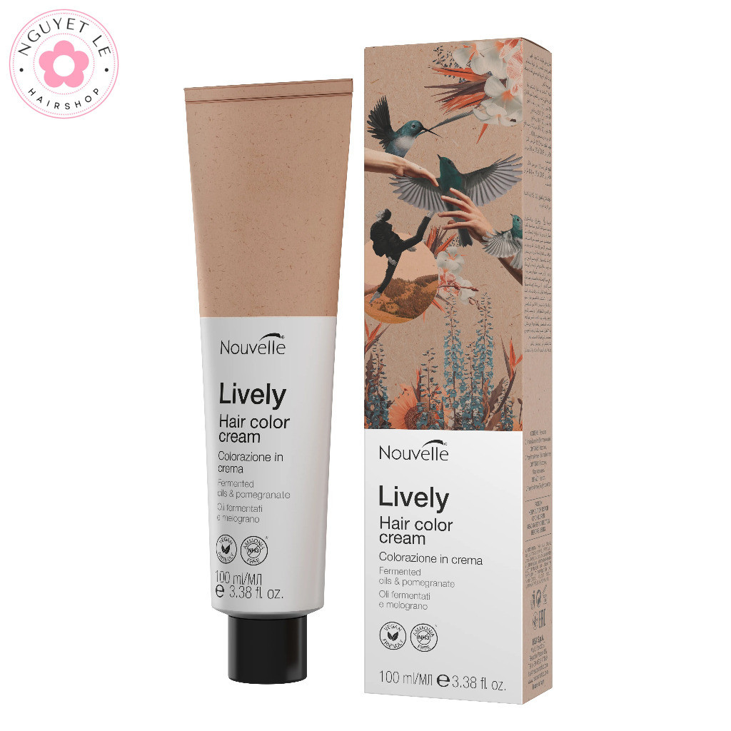 Màu nhuộm thuần chay Nouvelle Lively Hair Color - Ammonia FREE 100ml - BK