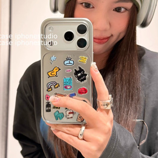 Huiwanju Phim Hoạt Hình Động Vật Nhỏ Miếng Dán Cho iPhone17promax Vỏ Điện Thoại Di Động ip16pro Mới 15 Nữ 14pro Sáng Tạo 15pro Chống Rơi Vỏ Điện Thoại Di Động