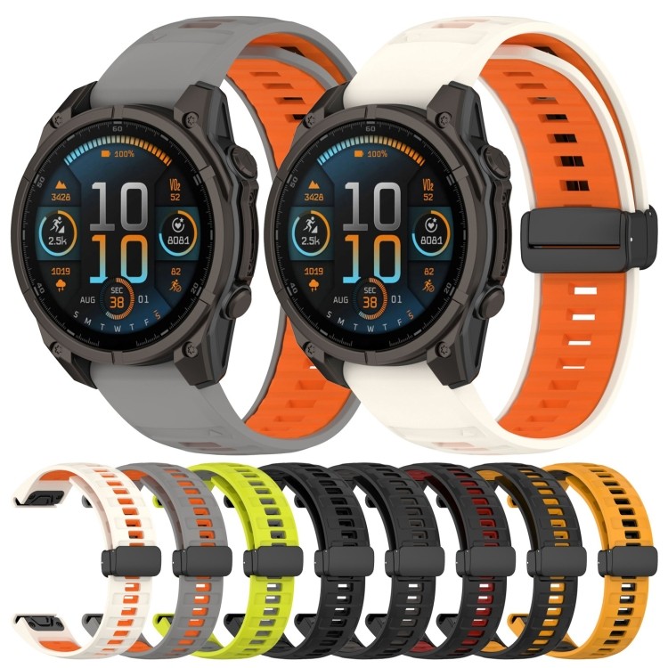 Dây đeo đồng hồ silicon hai màu cho Garmin Fenix 8 AMOLED 51mm
