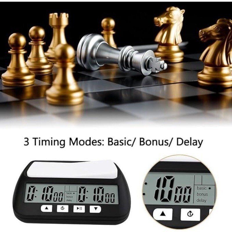 3in1 Multipurpose Chess Clock Portable Digital Chess Timer Lightweight Professional Game Timer