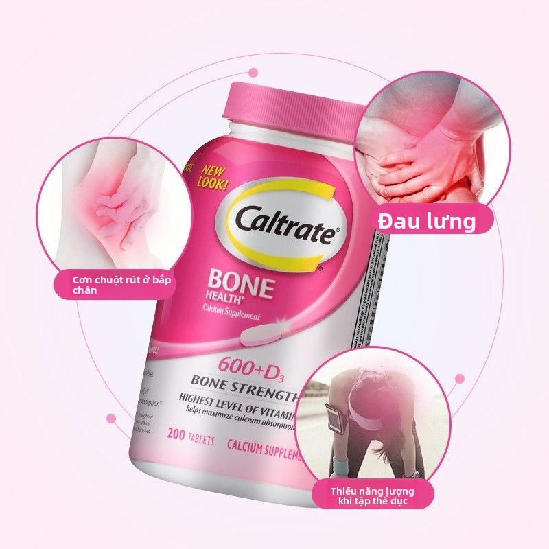 Viên nén Caltrate Calcium 100v – Bổ sung canxi carbonate 600mg & D3 800IU, hỗ trợ xương, cho mọi lứa