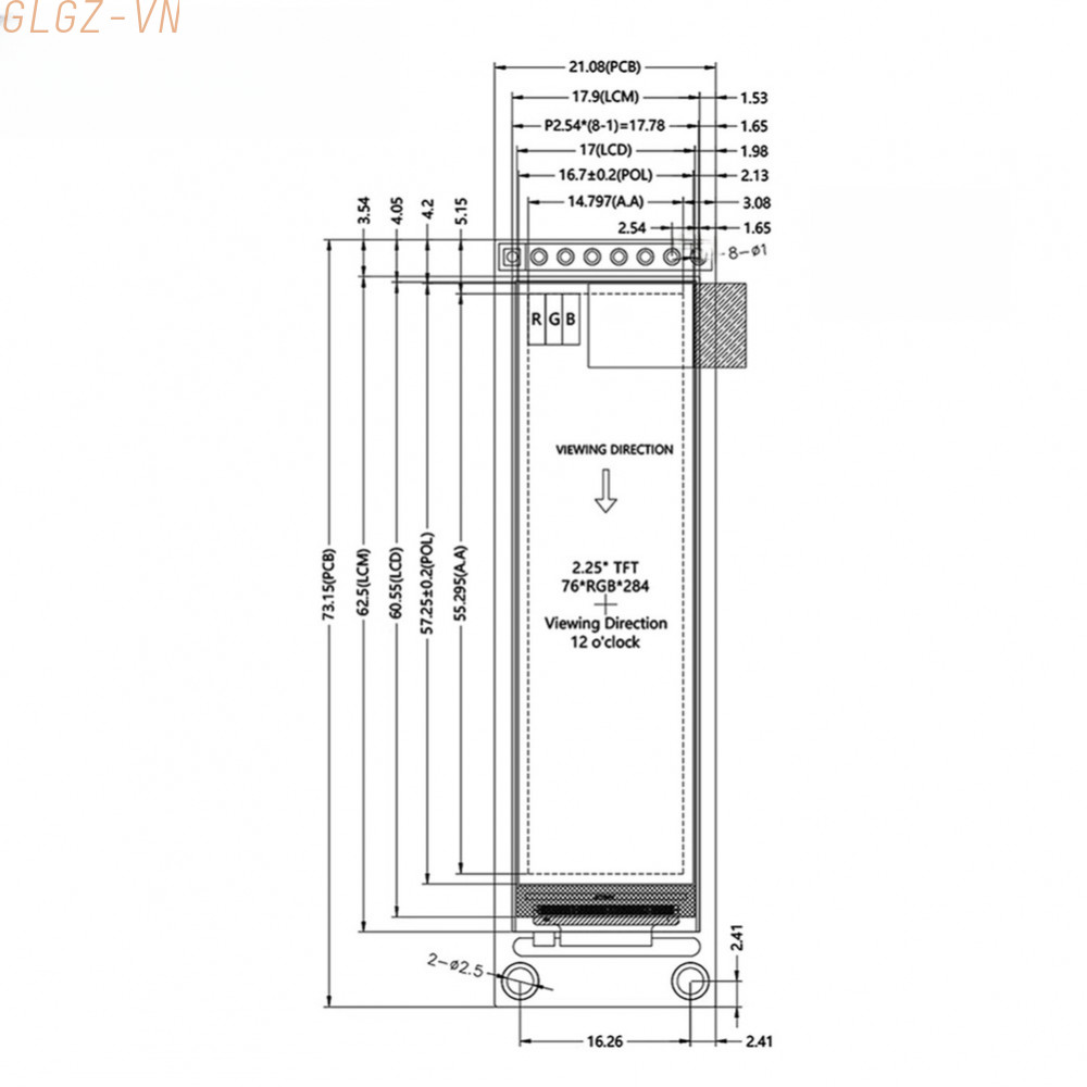2.25 Inch TFT LCD ST7789 Driver IC Reliable Display Operation For SPI Devices