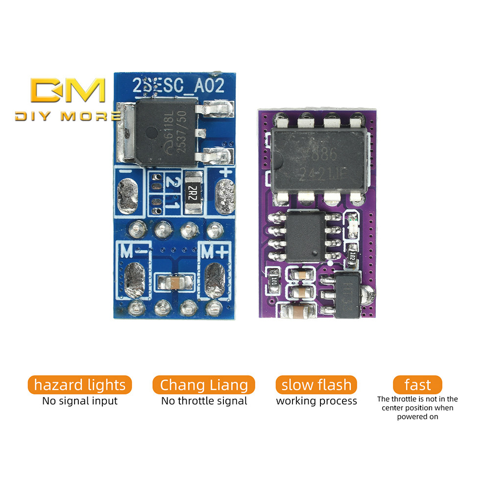 ESC chải Mini DIYMORE 2S / 3S, ESC chải xe hai chiều Micro, 7.5A có phanh