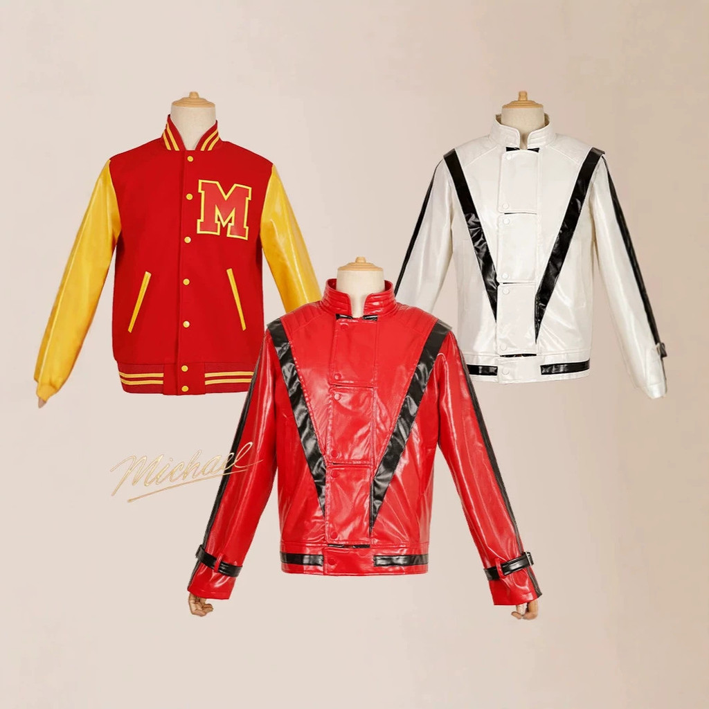 Trang phục Halloween Michael Jackson cosplay áo khoác da đỏ trang phục tiệc Jackson
