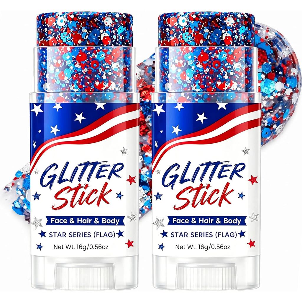 4th of July Long Lanh Dính Tóc Yêu Nước Lấp Lánh Cơ Thể Lấp Lánh Mặt Lấp Lánh 4th of July Trang Phục