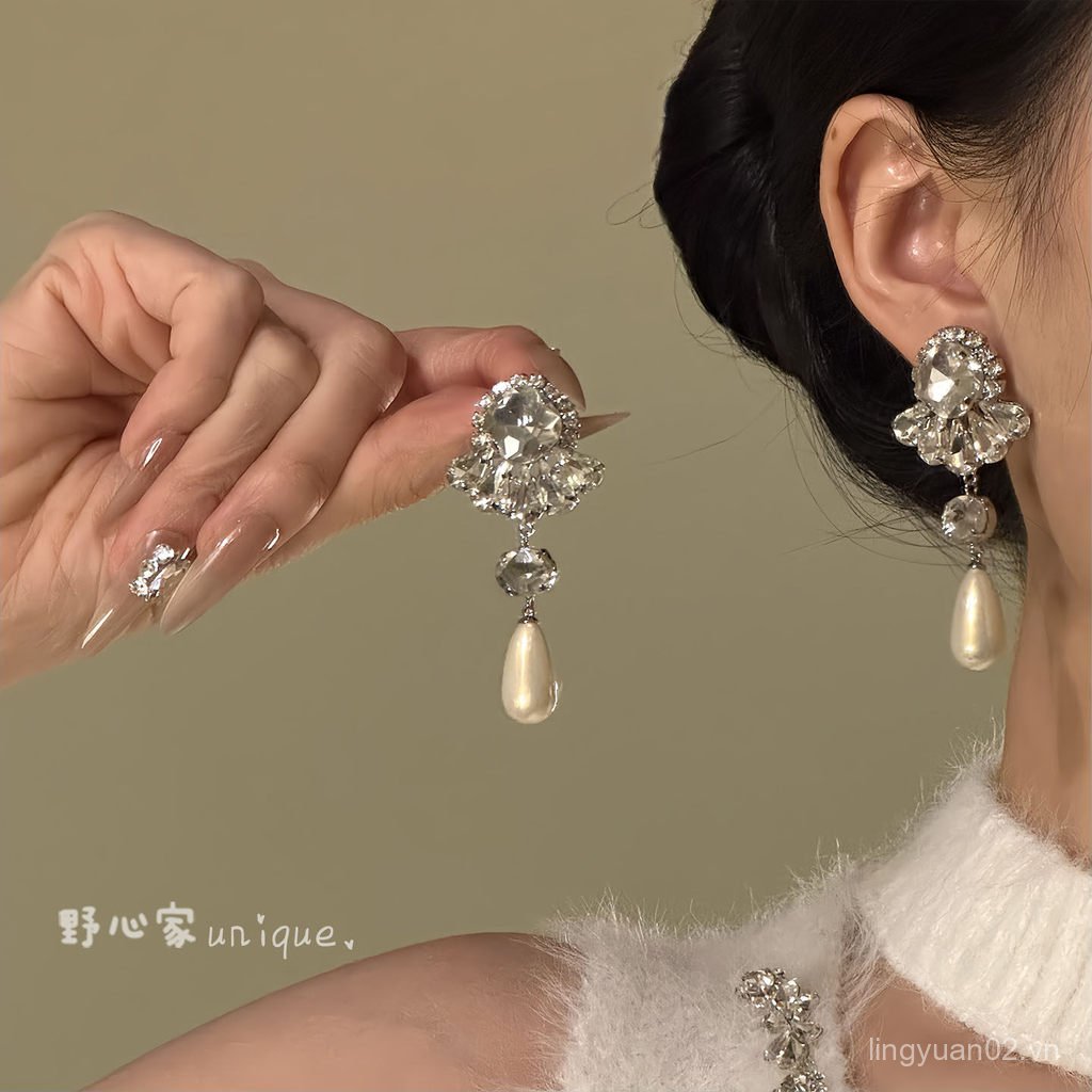 Tham vọng Nhà Nguyên Bản Fuhua Rắc Rối Thời Gian Pháp Phong Cách Tòa Án Nhấp Nháy Bông Tai Ngọc Trai