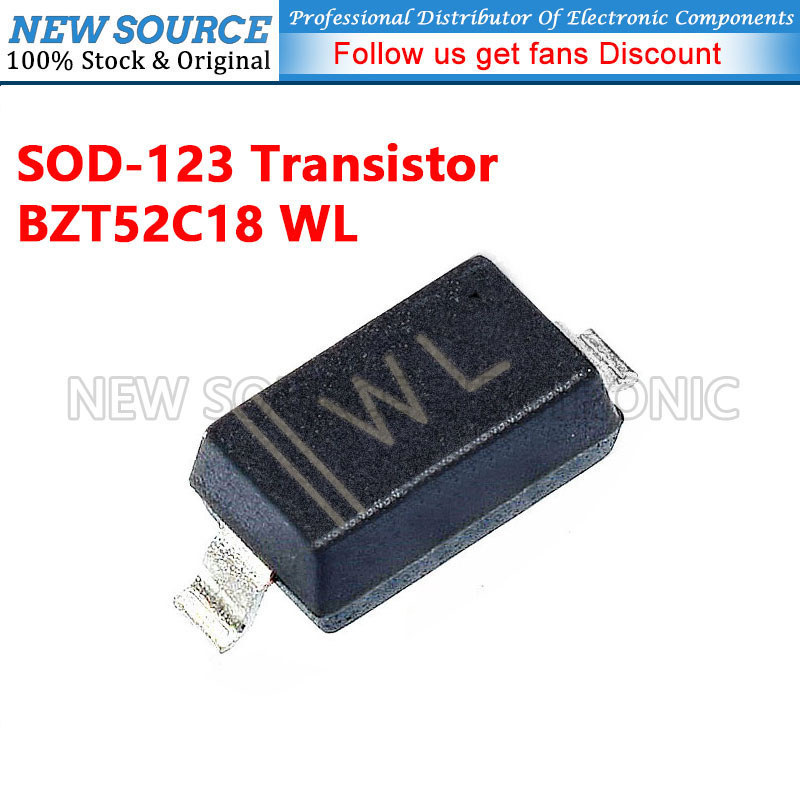 [100-500 chiếc] BZT52C18 WL SOD-123 Diode ổn định điện áp SMD Transistor Nguồn mới