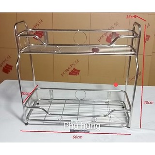 Kệ inox 2 tầng sole  (đủ size)