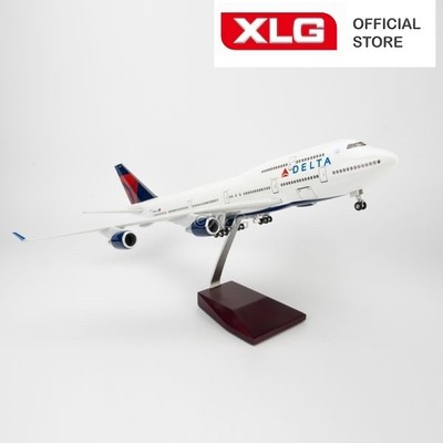 Mô Hình Máy Bay Delta Boeing B747 47cm Có Đèn LED Bánh Xe - Mô Hình Hàng Không Cao Cấp Sưu Tầm