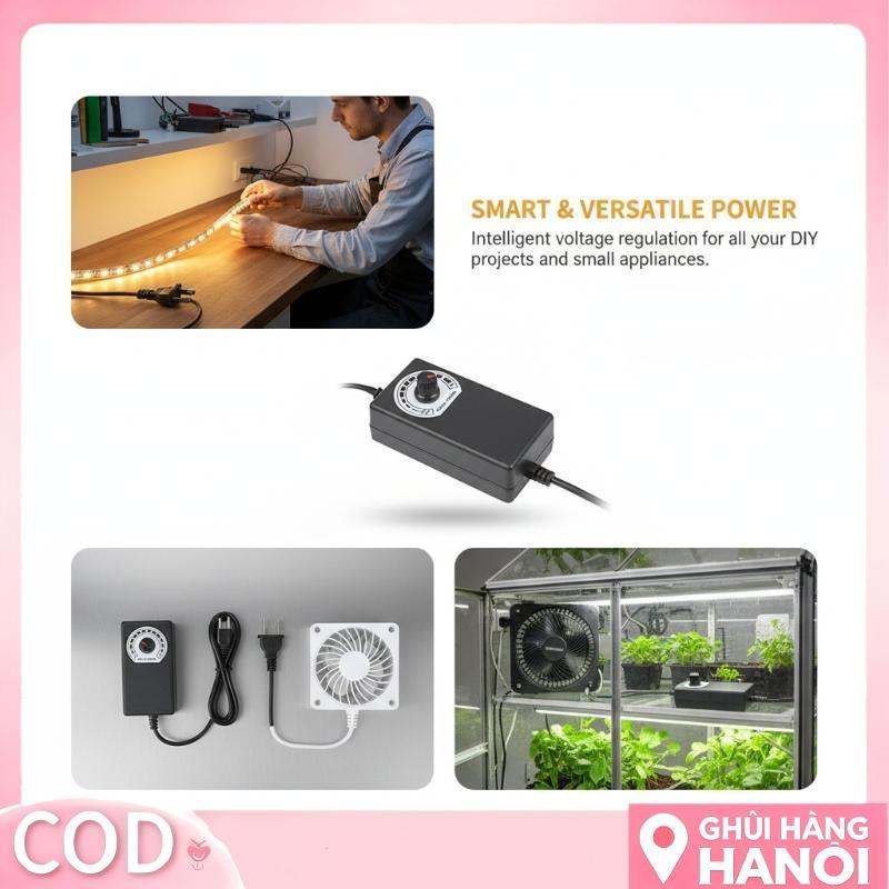 Bán hàng có thể điều chỉnh ON/OFF Adapter 3V-12V 2A Power Supply Charger 5.5mm - 24W COD