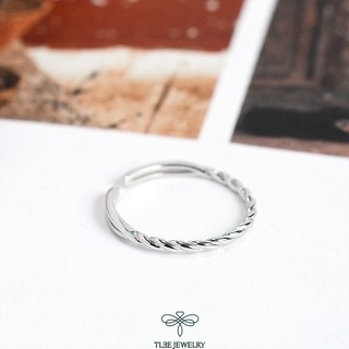 Nhẫn bạc nữ TLEE xoắn basic cá tính Freesize TLEE JEWELRY A0282