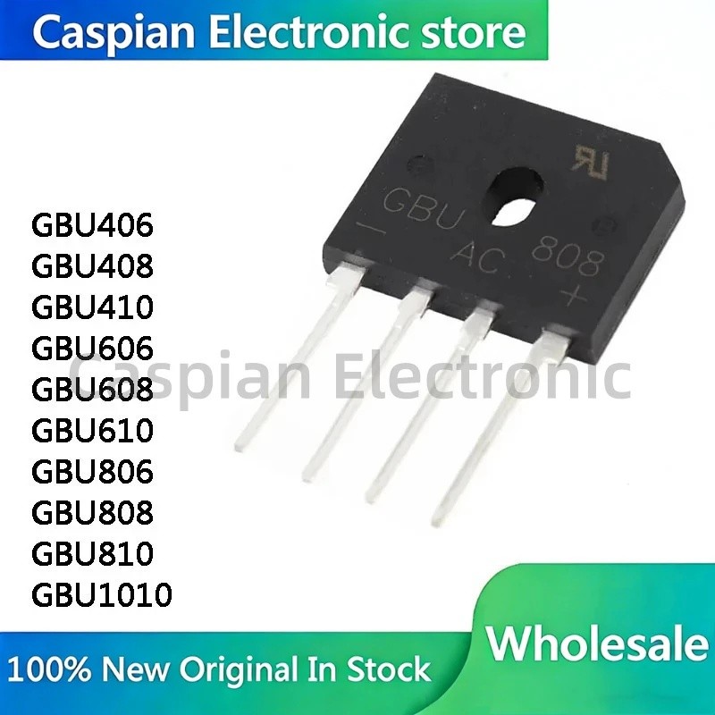 5 Chiếc GBU406 GBU408 GBU410 GBU606 GBU608 GBU610 GBU806 GBU808 GBU810 GBU1010 Cầu Chỉnh Lưu Hàng Bá