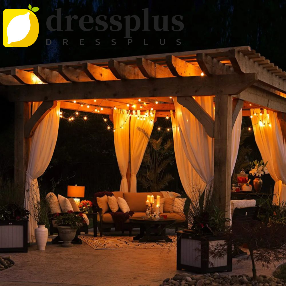DRESSPLUS Đèn dây ngoài trời, Bóng đèn nhựa cắm EU US G40 Đèn dây quả cầu LED, Thiết kế chống vỡ G40