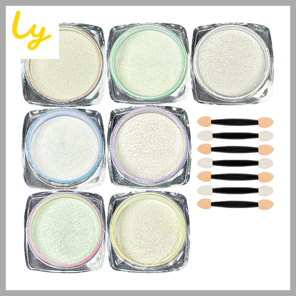 [aibit] Bộ bột Aurora, 7 màu, Trắng, Vàng, Hồng, Tím, Xanh, Xanh, Cam, 1 cái by ly _ in _ seoul